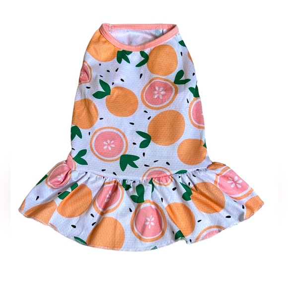 NWT-Citrus Print Dog Dress For Small Doggies-Size Medium - Picture 1 of 5